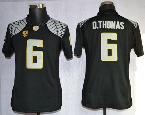 Ducks #6 De'Anthony Thomas Black Women's Limited Stitched NCAA Jersey